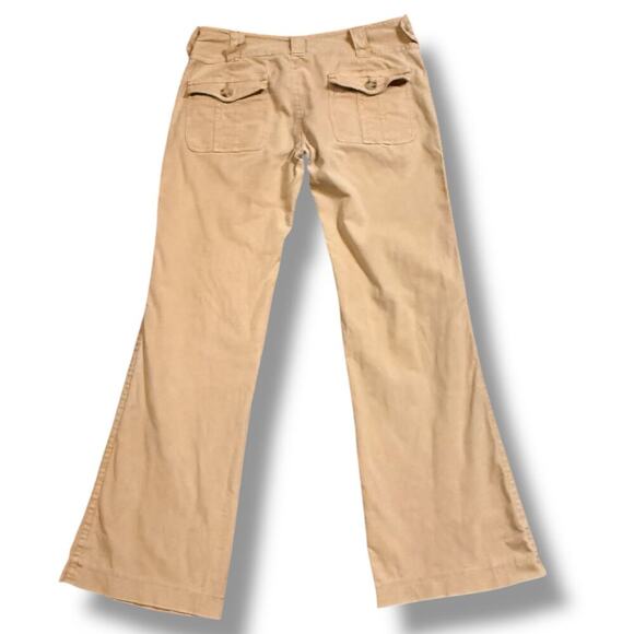 Y2K Sundance Khaki Pants Womens Tan Flared Low Rise Vintage Size P4 - Picture 2 of 5